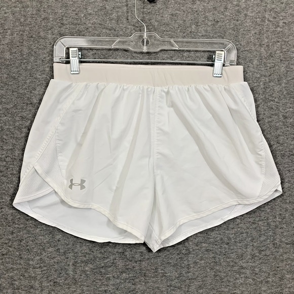 Under Armour Pants - Under Armour Women's Fly By 2.0 Running Shorts White Size Medium Breathable 3.5"